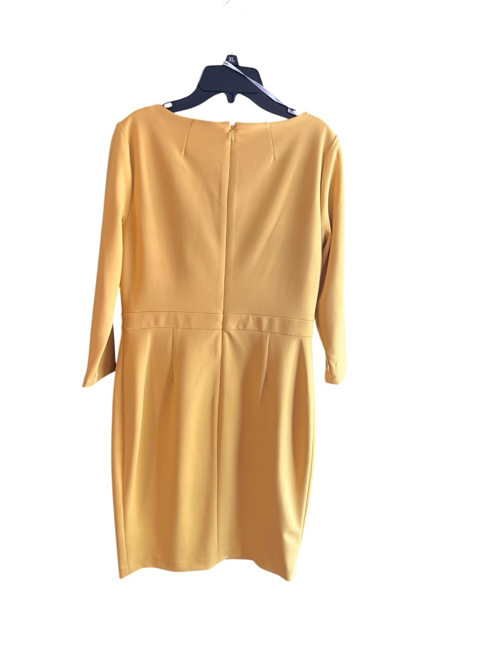 Calvin Klein timeless mustard color bow-neck sheath dress Size 10 - Picture 2 of 7